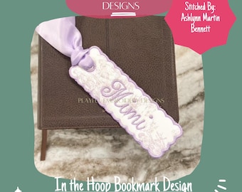 Scalloped Bookmark Machine Embroidery Design, Simple ITH, 4x4 5x7 Hoop