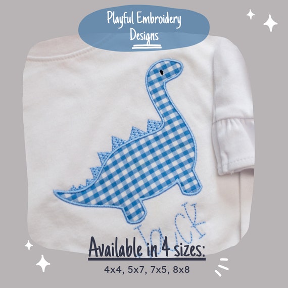 Dinosaur Applique Machine Embroidery Design Cute Dinosaur | Etsy