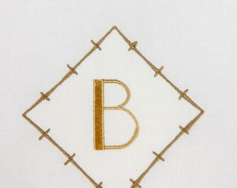Bambus inspiriert Monogramm Rahmen Maschinenstickerei, 4x4, 5x7, 6x10, 8x8, Chinoiserie Monogramm Rahmen Design