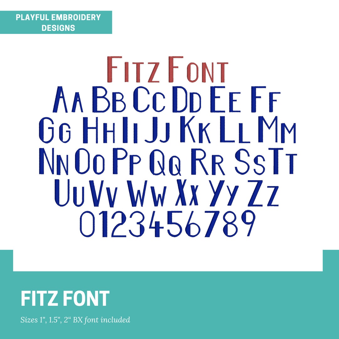 The Fitz Embroidery Font, Modern Satin Stitch Font, Playful Embroidery