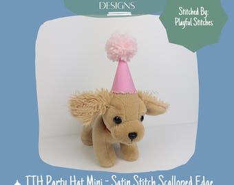 ITH Scalloped Edge Party Hat Mini Machine Embroidery Design (Digital Download)