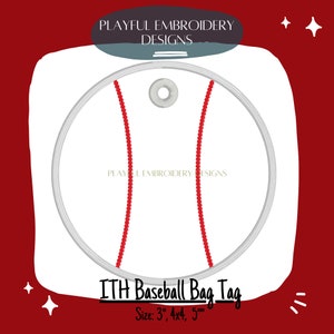 In The Hoop Baseball Taschenanhänger, Maschinenstickerei, einfacher ITH Taschenanhänger, Geschenkanhänger, Baseball Anhänger, 3-Zoll-Anhänger, 10x10, 12-cm-Anhänger
