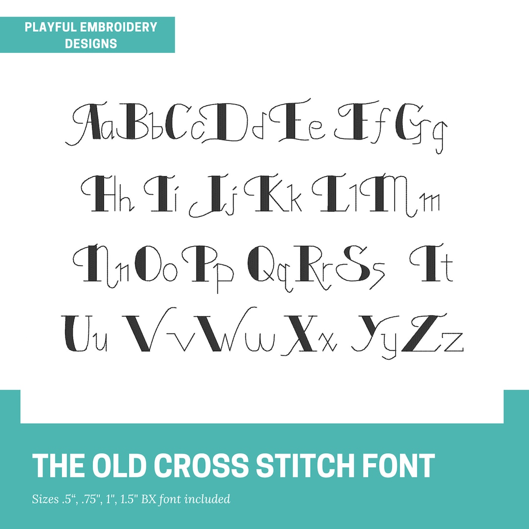 The Old Cross Stitch Embroidery Font, Old Fashioned Machine Embroidery Font, Playful Embroidery