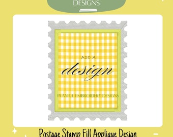 Rechteck Applikation Briefmarke Design für Maschinenstickerei, Füllrand Applikation Briefmarke Design, digitaler Download