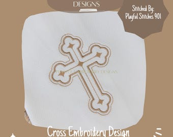 Elegant Cross Machine Embroidery Design (Digital Download)