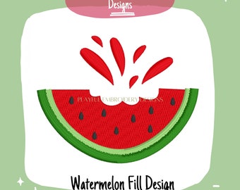 Watermelon Fill Stitch Machine Embroidery Design (Digital Download)