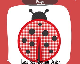Ladybug Applique, Satin Stitch Embroidery Design (Digital Download)