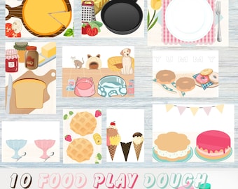 Food Playdough Mats: Montessori Preschool Activity (PDF Download)