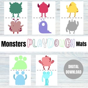 Monsters playdough mats / PLAYDOUGH MATS /Activity Mats, Modelling Dough Pages