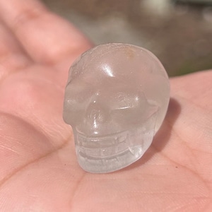 Mini Crystal Skull Carving: Black Obsidian, White Jade, Clear Quartz, Yooperlite