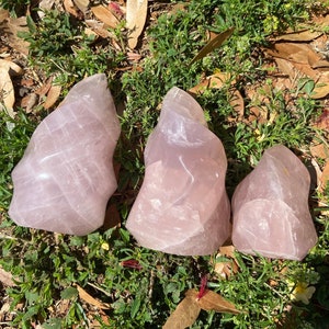 Rose Quartz Flame - natural polished pink crystal carving, you choose the size, crystal home decor