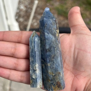 Blue Kyanite in Quartz Tower - your choice of size, natural crystal tower, generator, point