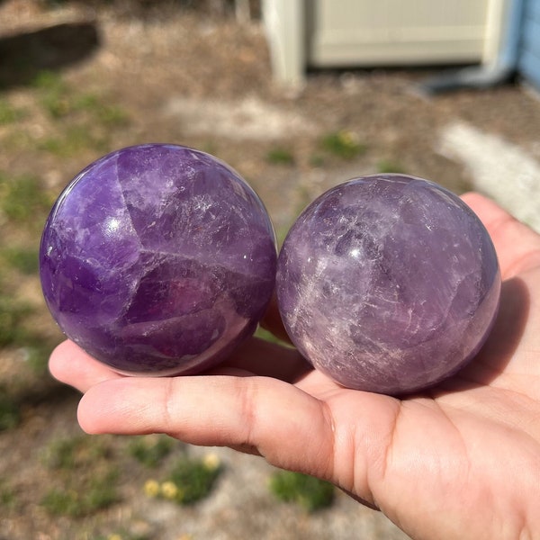 Amethyst Sphere - natural gemmy purple amethyst sphere with great depth of color, your choice of size