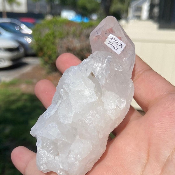 Clear Quartz Cluster - natural crystal cluster with great tip clarity from Brazil