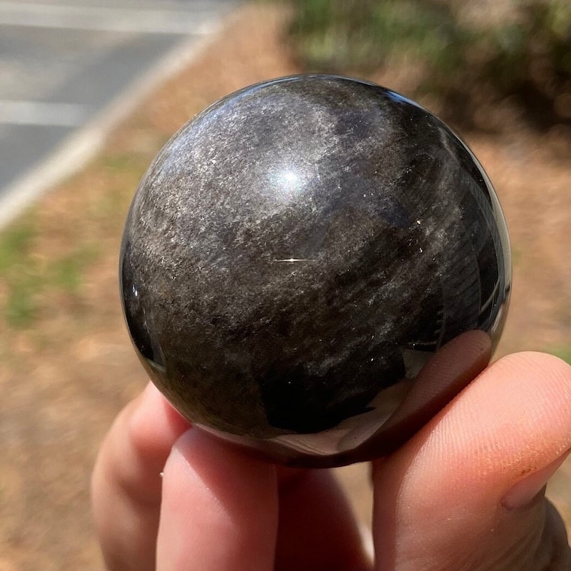 Obsidian Sphere - Etsy