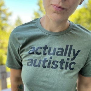 Actually Autistic Unisex Shirt Neurodivergent ADHD Autism Neurodiversity image 1