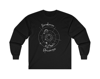 Unisex Handwritten Neurodiverse Universe Cotton Long Sleeve Tee