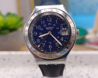 1993 Vintage Swatch Happy Joe Blue Irony Ag 1993 Swiss 38mm