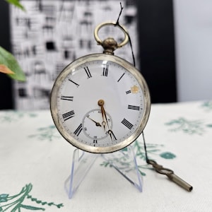 1800s Antique Silver Key Watch Swiss Made Pocket Watch Rare