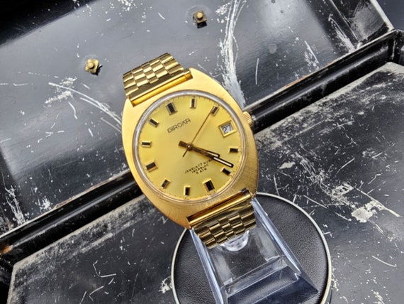 Vintage Swiss Watch Giroxa Mechanical Gold Plated… - image 2
