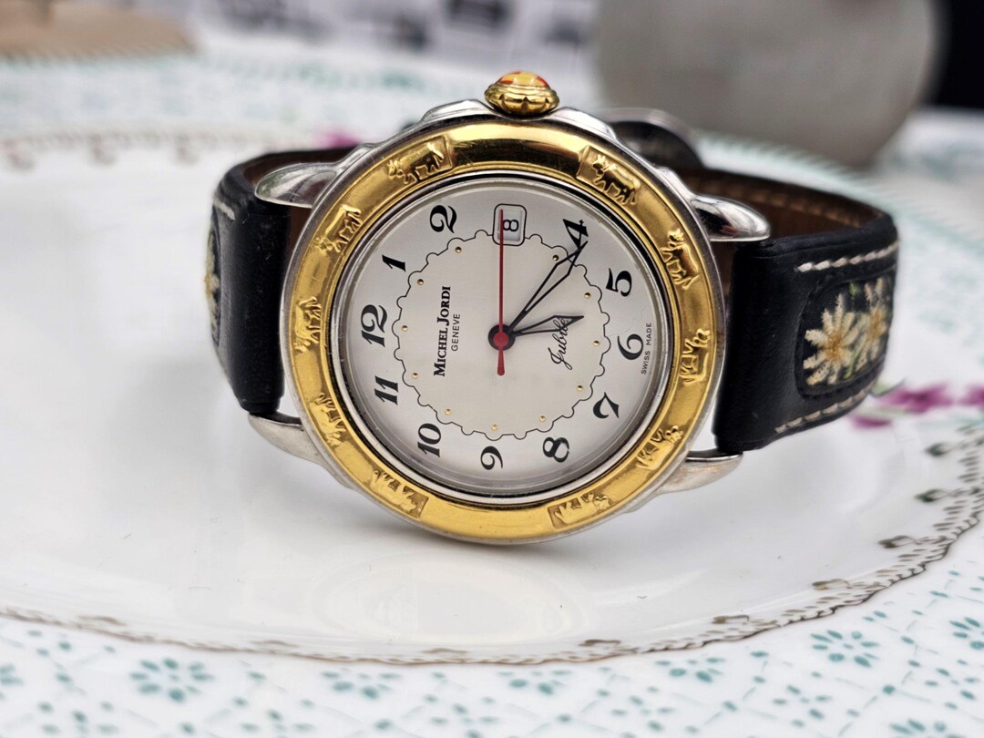 Vintage MICHEL JORDI Original Strap Swiss Made Ladies Or