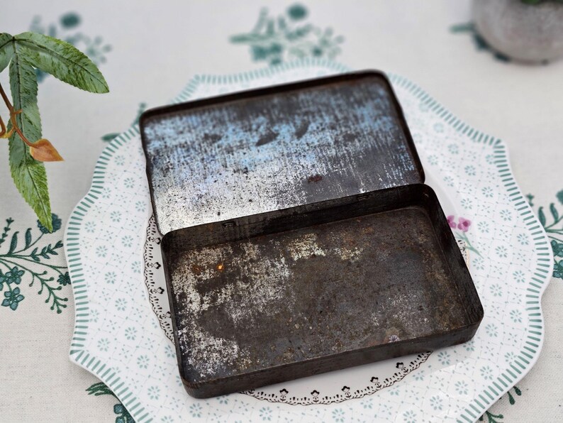 Antique German Cigarette Case Tin Tobacco Collectible Vintage Etsy