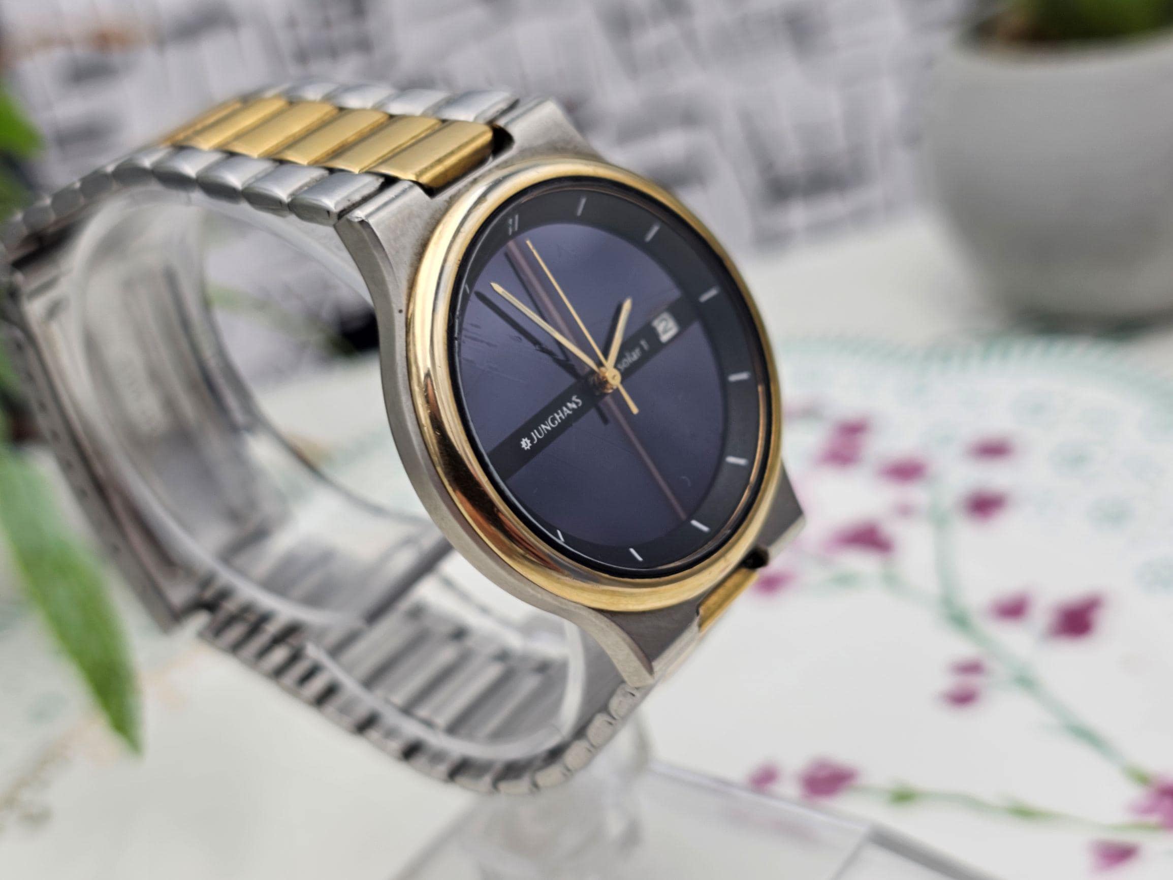 Vintage Junghans Solar 1 Gold Plated German Made Watch