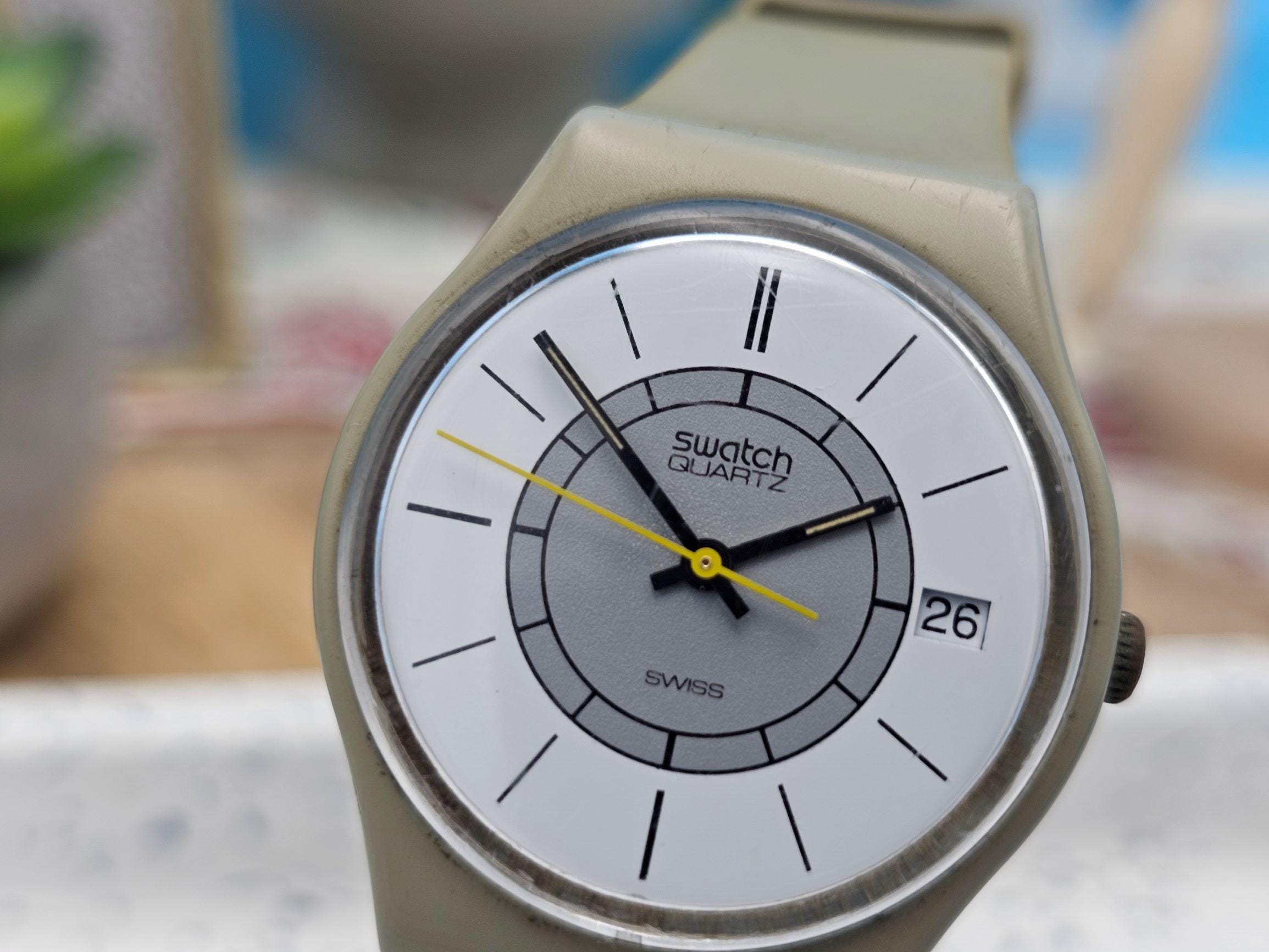 1984, SECOND YEAR Swatch Swiss Watch 'grey Markers', GM400 Super Rare - Etsy 1984, SECOND YEAR Swatch Swiss Watch 'grey Markers', GM400 Super Rare - Etsy