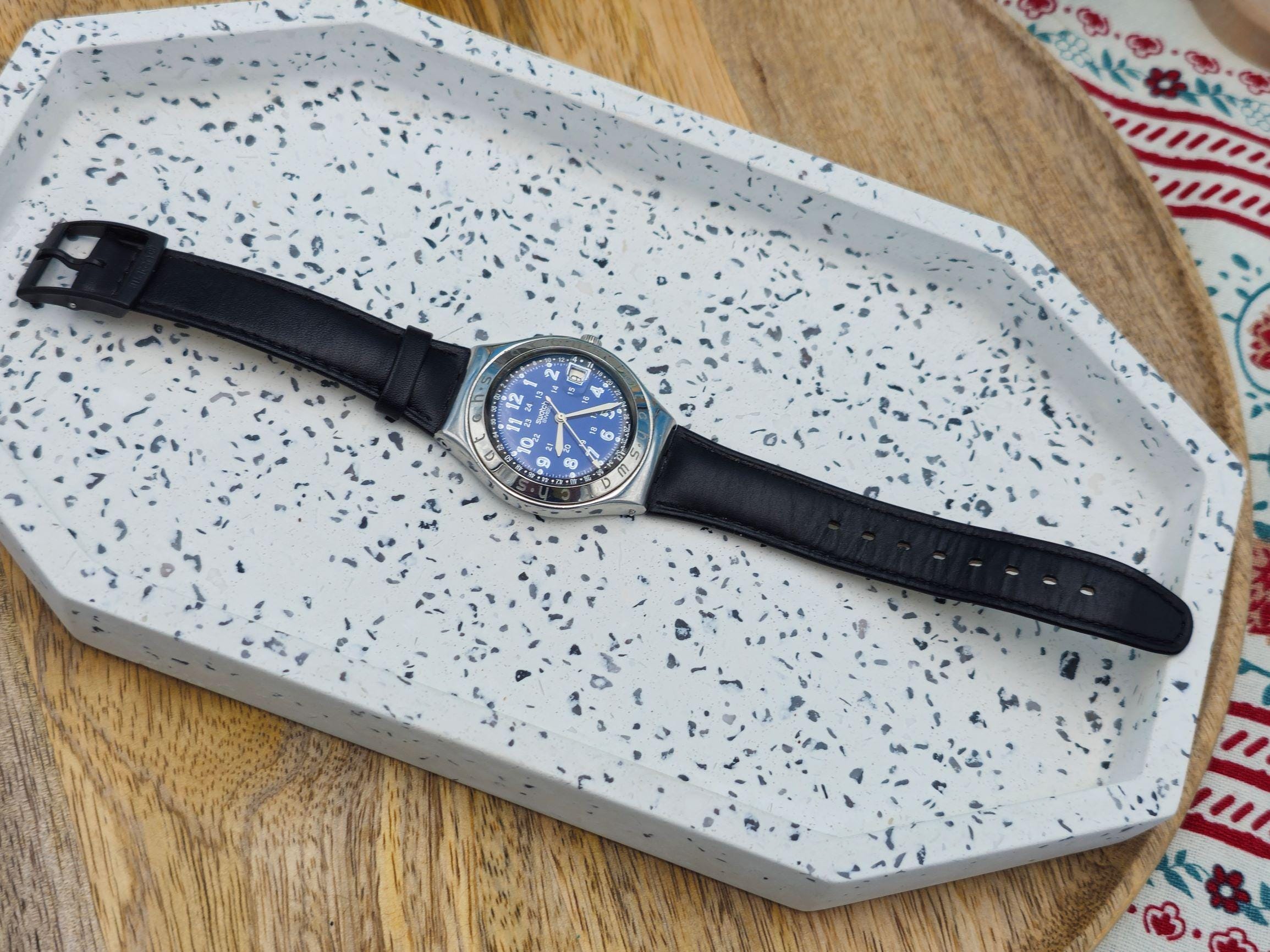 1993 Vintage Swatch Happy Joe Blue Irony Ag 1993 Swiss 38mm