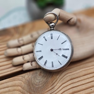 Antique Silver 1800s Swiss Made Pocket Watch Rare Key watch