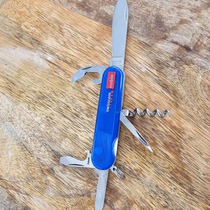 SwissCom Swiss Company Advertising Vintage Wenger Commander Jelly Blue  Discontinued 85mm Swiss Army Tool Rare