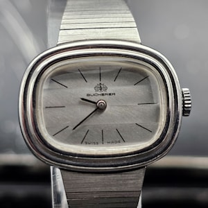 Vintage Swiss Watch Bucherer Mechanical White Gold Plated Lady&#39;s Luxury watch Rare