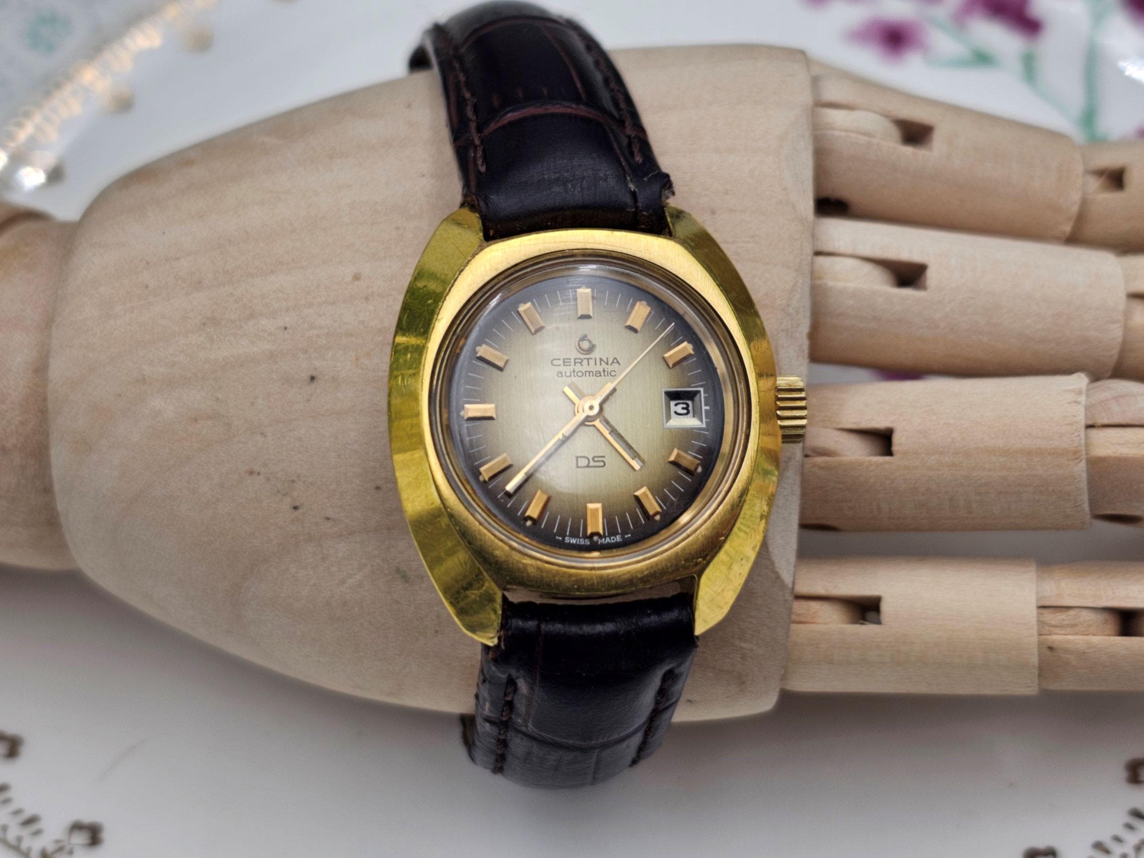 Vintage 1970s Automatic Certina DS Turtle Swiss Made Watch Rare