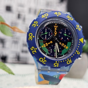 1990s Swiss Swatch Watch Vintage Scuba watch  38mm