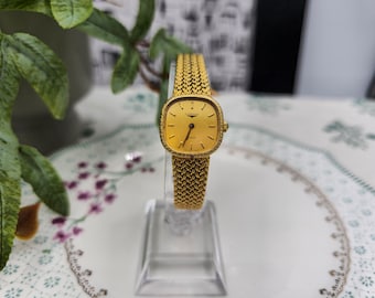 Vintage Rare Longines Gold Plated Ladys Swiss Watch Luxury Watch  Quartz 1990s