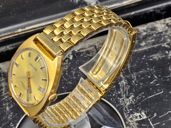 Vintage Swiss Watch Giroxa Mechanical Gold Plated… - image 5