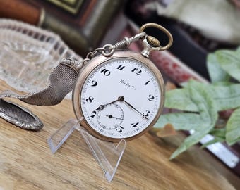 Antiek zilveren Zwitsers zakhorloge begin jaren 1900, zeldzaam