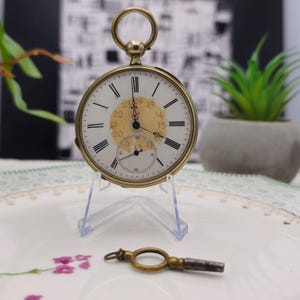 Antique Silver Late 1800s Key Watch Swiss Made Pocket Watch Rare