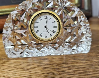 Vintage Mikimoto International Desk Clock With Pearl Acrylic With