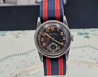 WW2 Era Vintage 1940s Ancre 15 Rubis Swiss Made Military Watch Mechanical Rare