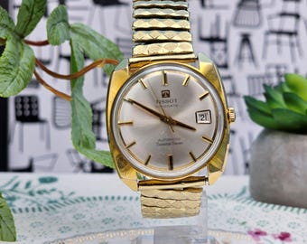 Vintage Tissot Visodate Seastar Seven Automatic   Gold Plated Watch Swiss Made Circa 1960s Needs Service! For Parts or Repair