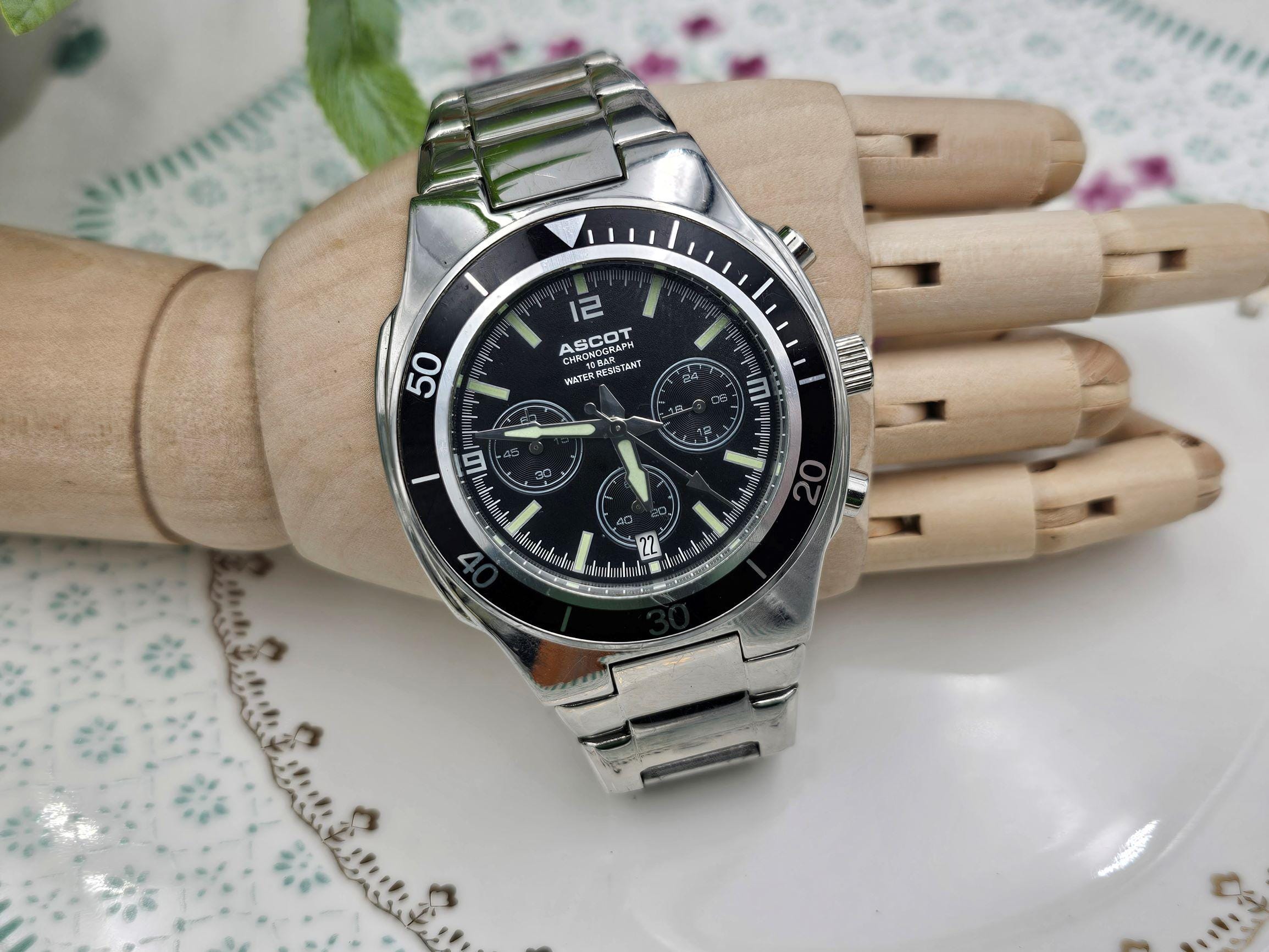 Vintage Ascot Diver Chronograph Watch Quartz - Etsy