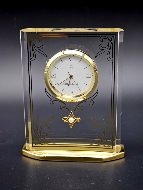 ヴィンテージ ミキモト インターナショナル デスククロック パール