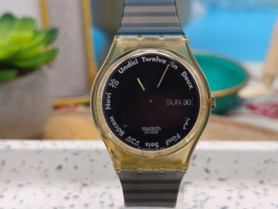 1991 Collectable Swiss Swatch watch Swatch, Gents,  'Gutenberg', GK703,