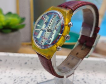 1993 Vintage Swatch Happy Joe Blue Irony Ag 1993 Swiss 38mm