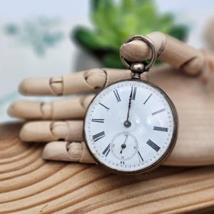 Antique Silver 1800s Swiss Made Pocket Watch Rare Key watch