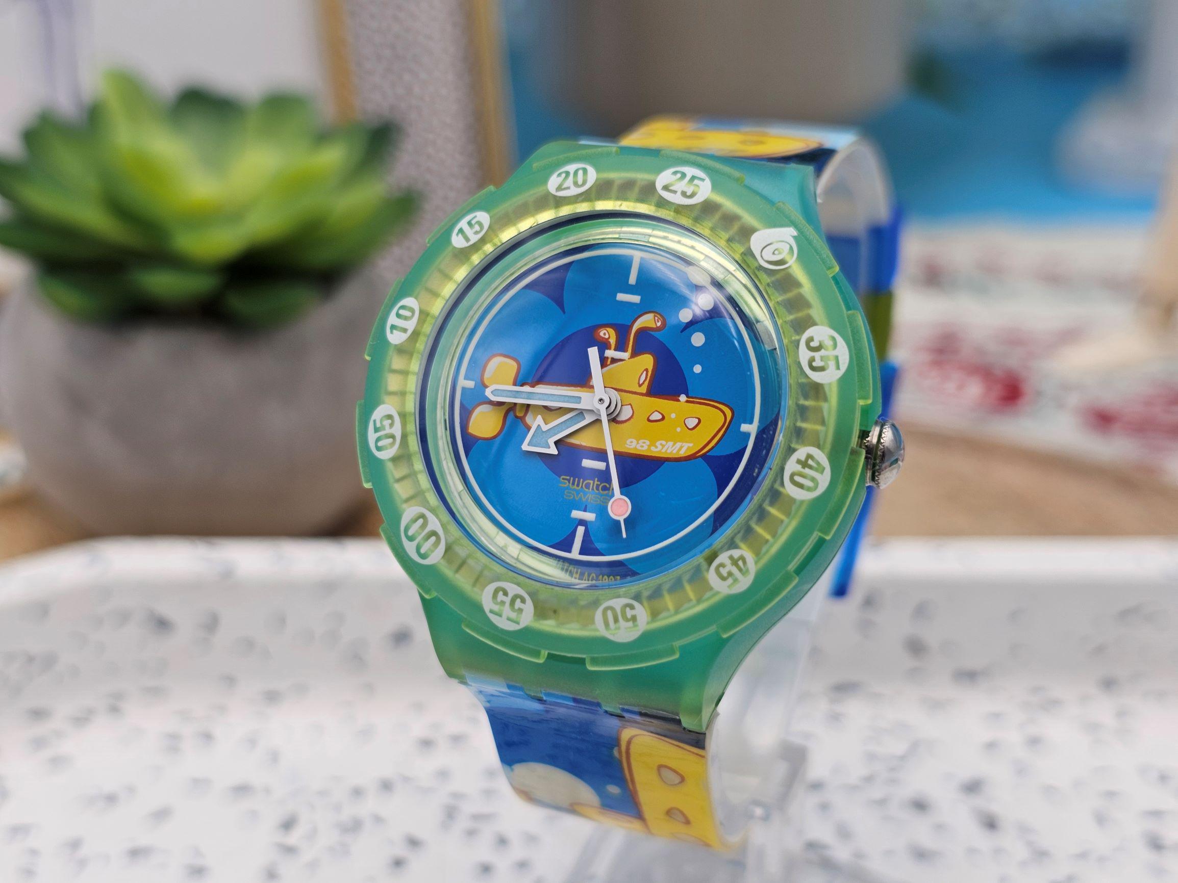 Vintage 1991 Swatch Scuba Watch, the Beatles Yellow Submarine