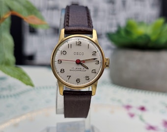 OSCO 17 Jewels Vergoldete Damenarmbanduhr aus den 1950er Jahren