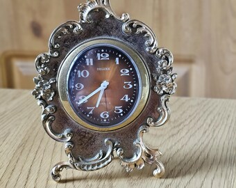 Vintage Mikimoto International Desk Clock With Pearl Acrylic With