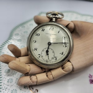 Langendorf Antique Silver Swiss Made Early 1900s Swiss Pocket Watch Rare
